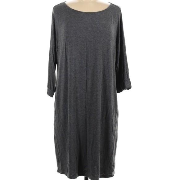 Daily ritual dress gray soft m long sleeve stretch knit Minimalist casual - Picture 1 of 7
